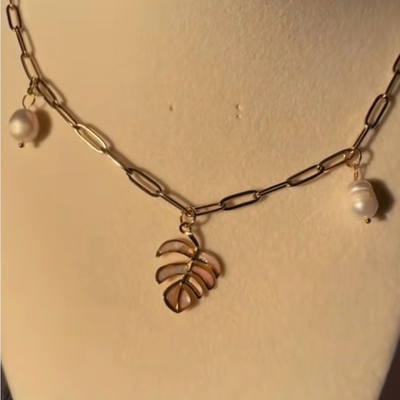 Tropical Summer Jewelry Gold Leaf - Picture 3 of 4